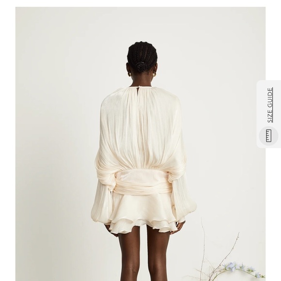 Cream Ruched Smocked Mini Sundress- New - XL - Picture 4 of 11